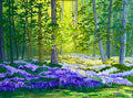 Bluebell Forest – Original Oil Painting, Woodland Landscape