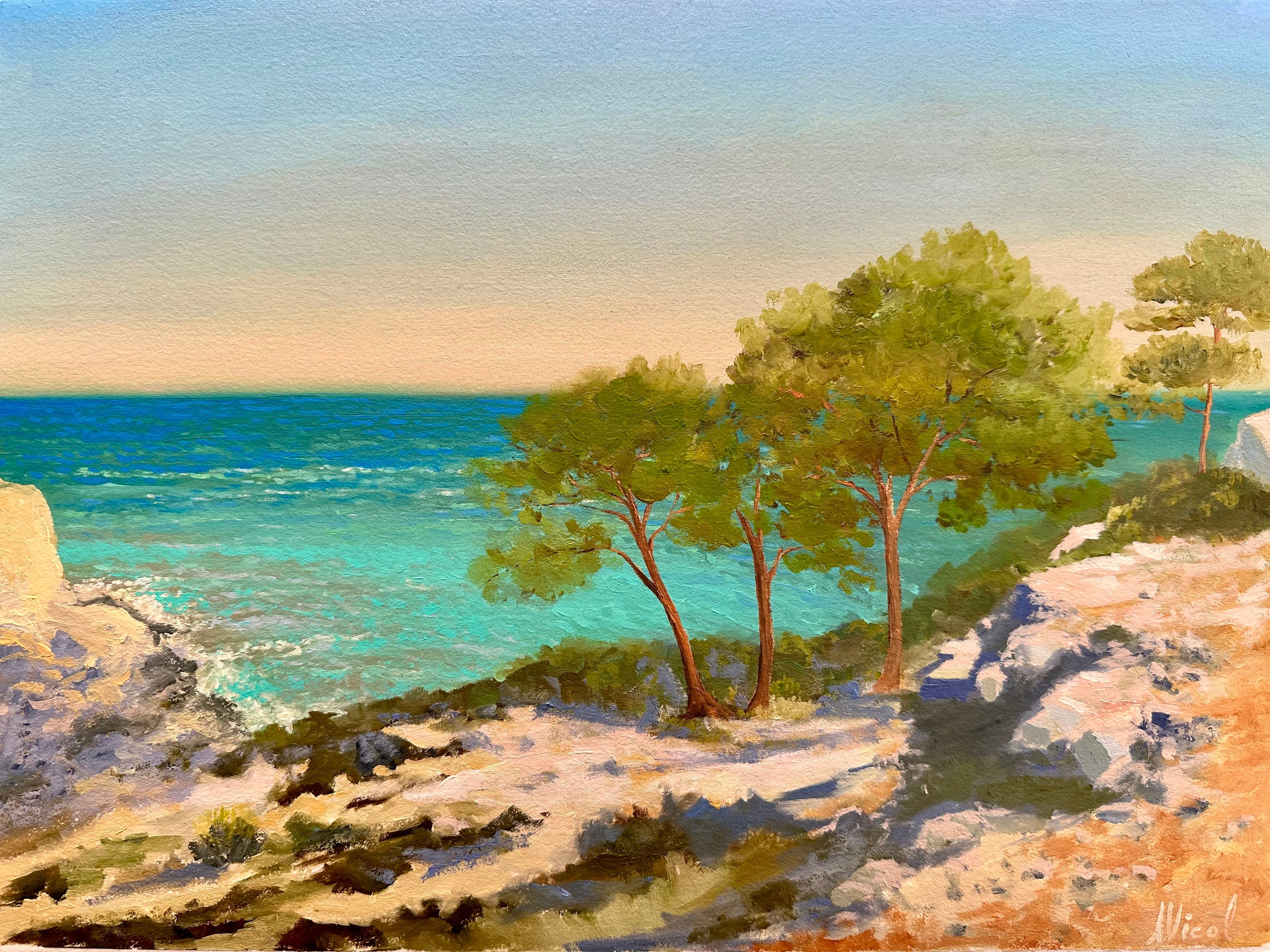 La Vila Joiosa Coast – Original Oil Painting, Mediterranean Seascape