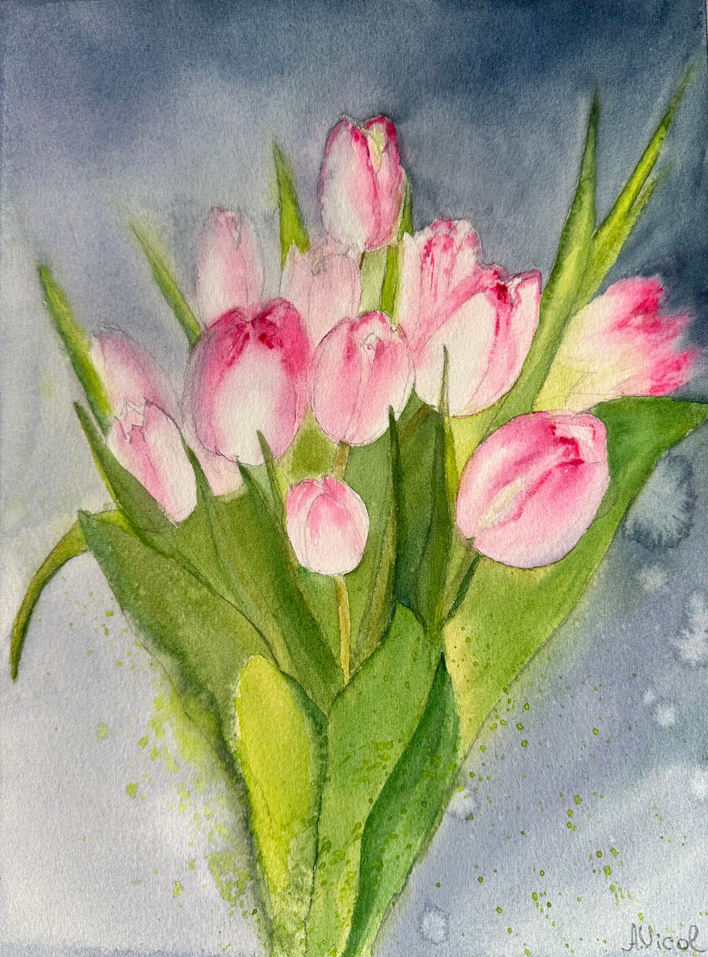 Tulips – Original Watercolour Painting, Floral Art