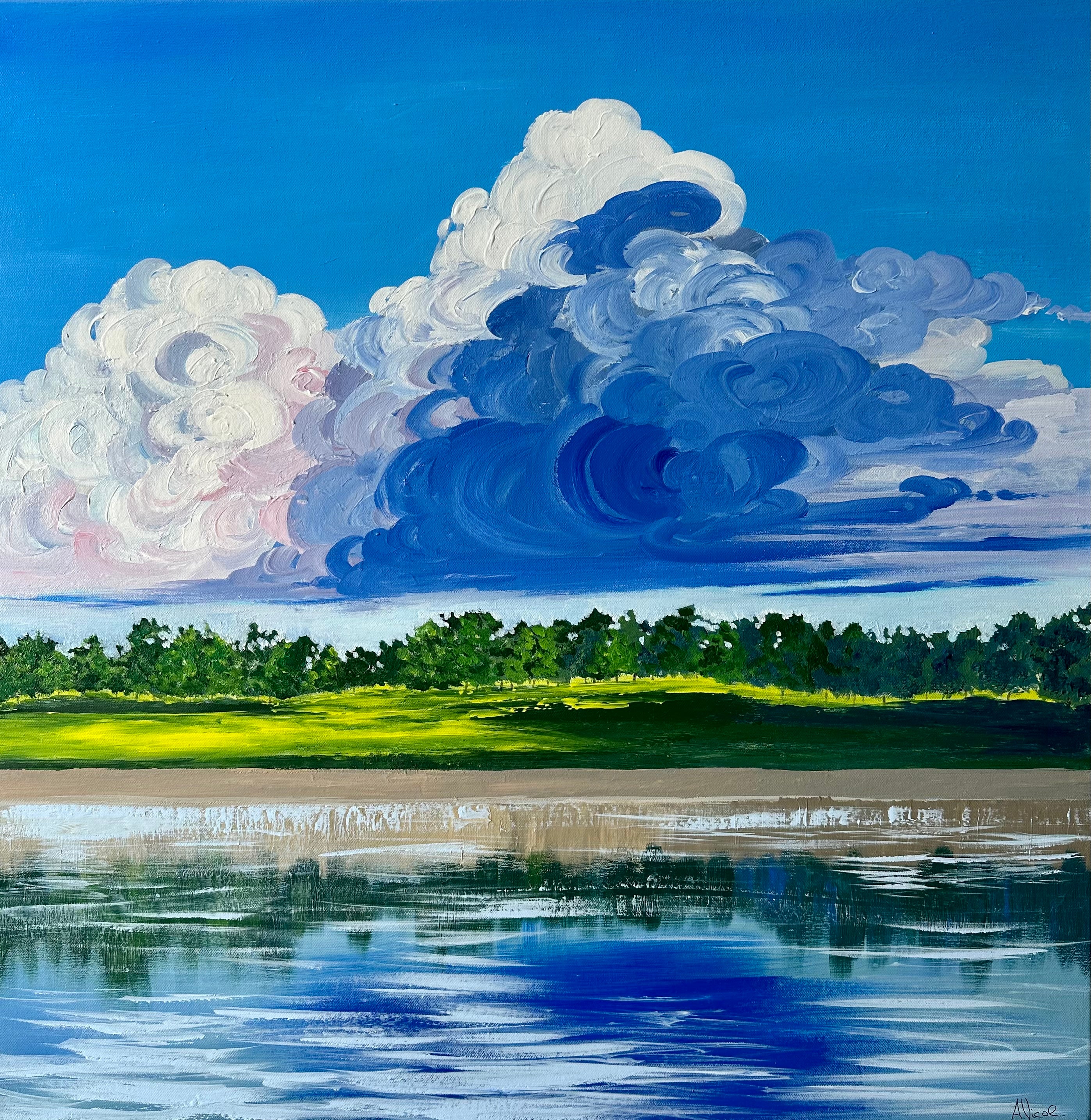 Cloudy Sky – Original Oil Painting, Landscape