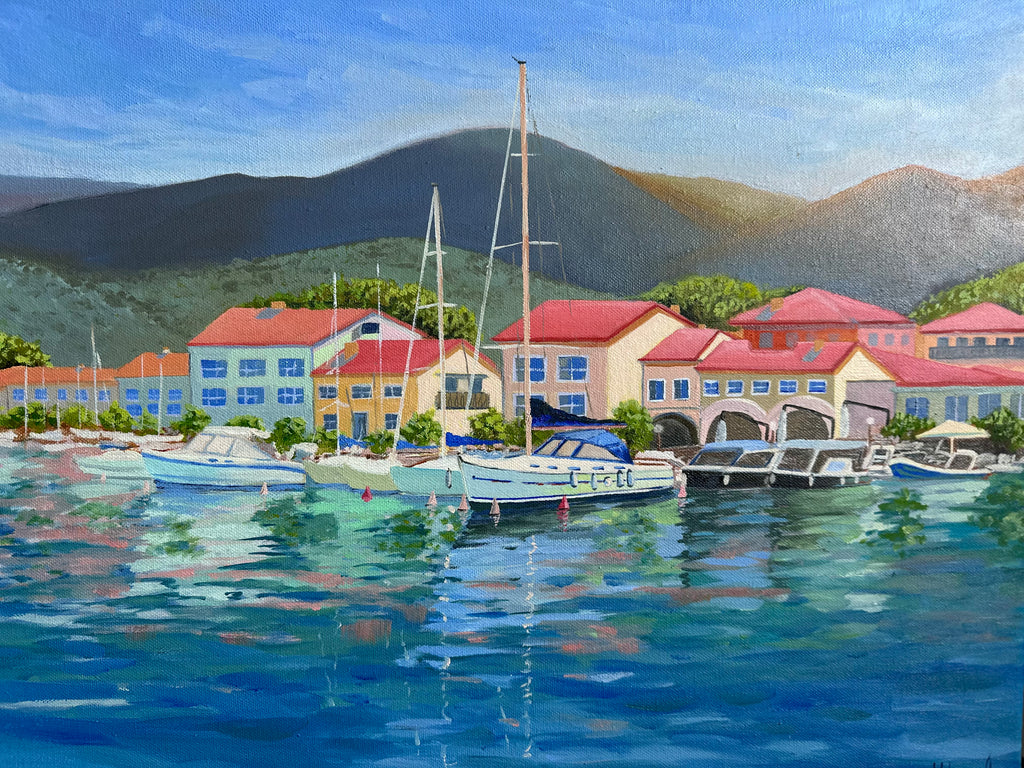 Tuscany Yachts – Original Oil Painting, Mediterranean Seascape