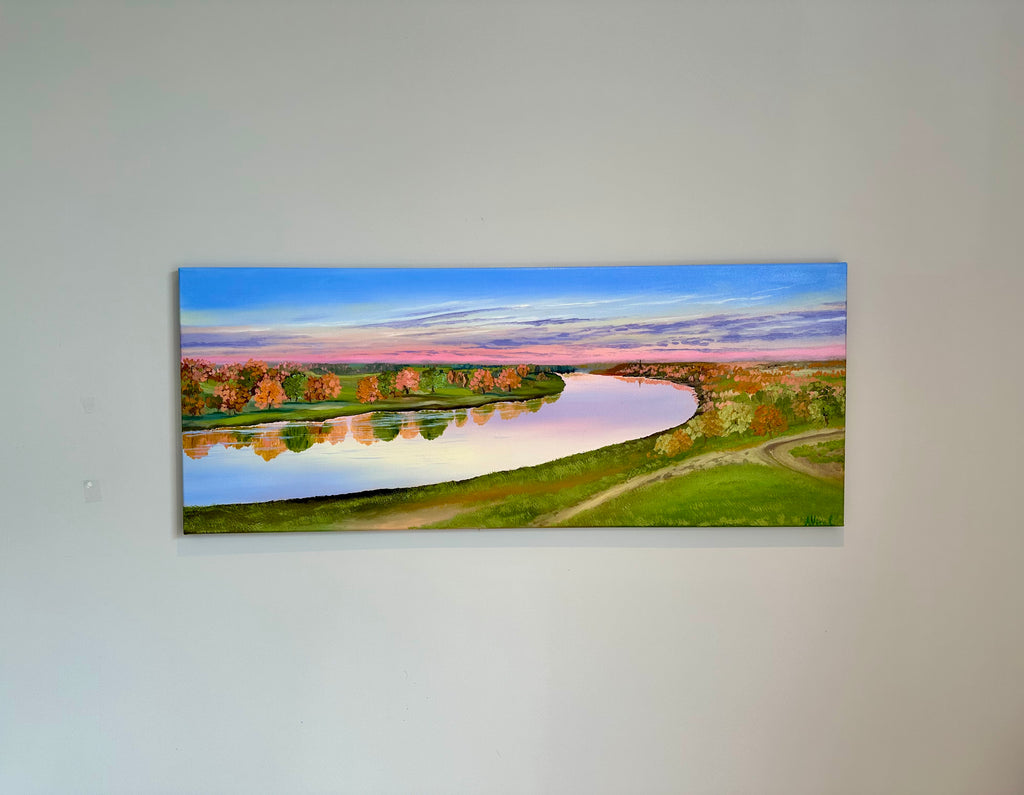 River of Winter Light – Original Oil Painting, Winter Landscape