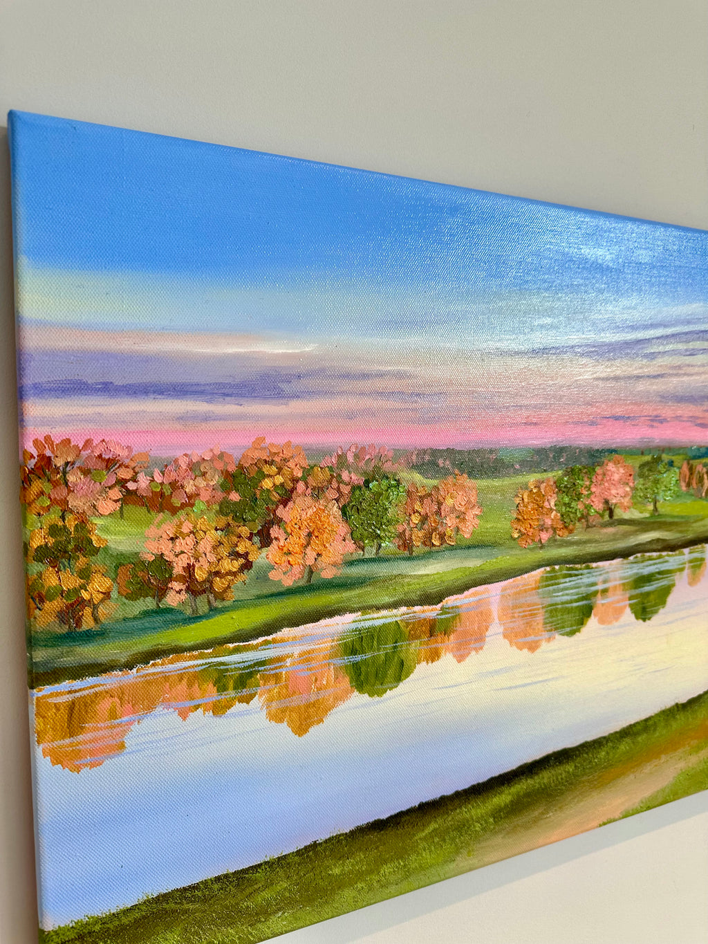 River of Winter Light – Original Oil Painting, Winter Landscape