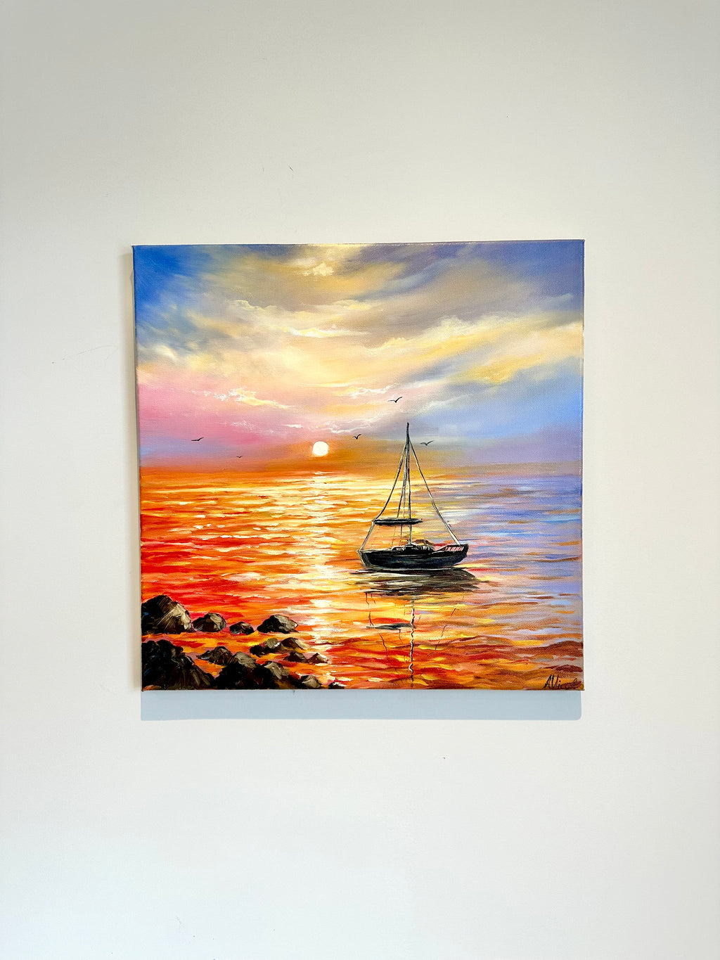 Mediterranean Ibiza – Original Oil Painting, Mediterranean Seascape