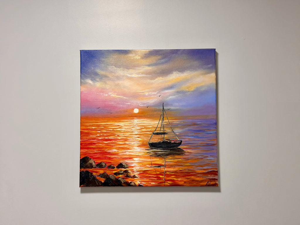 Mediterranean Ibiza – Original Oil Painting, Mediterranean Seascape