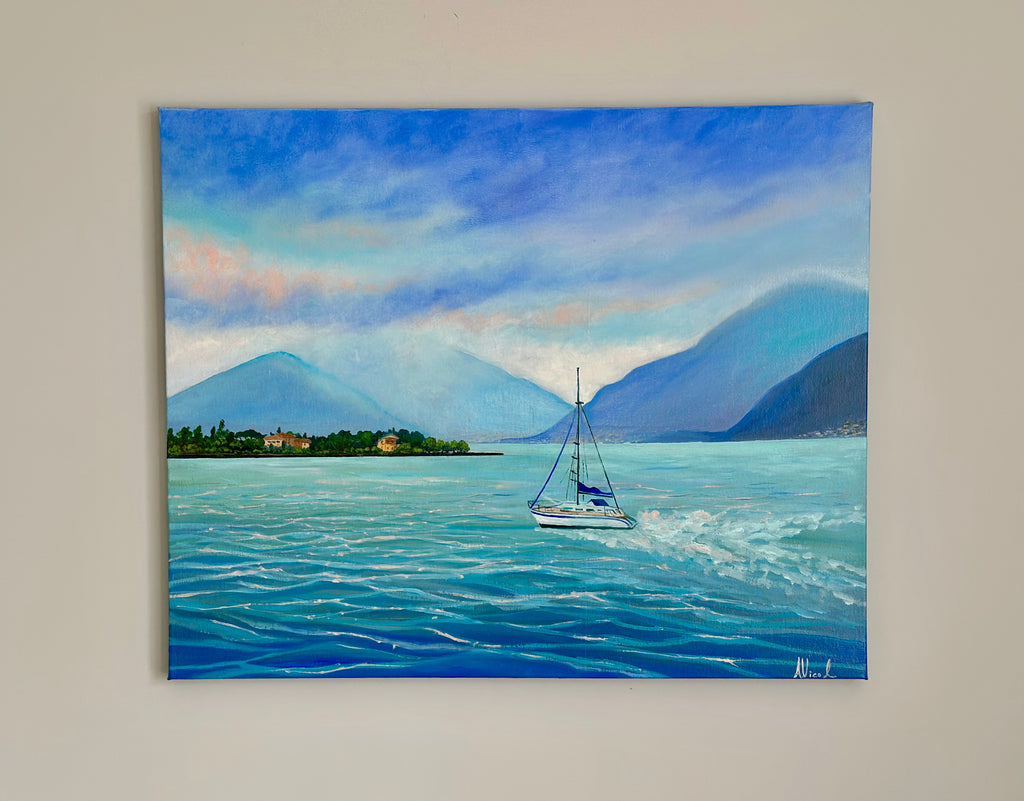 Lake Como – Original Oil Painting, Italian Lake Landscape