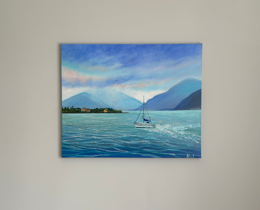 Lake Como – Original Oil Painting, Italian Lake Landscape
