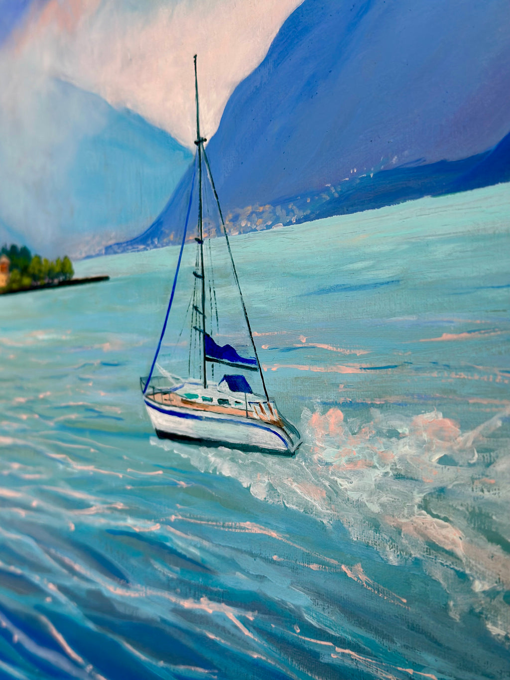 Lake Como – Original Oil Painting, Italian Lake Landscape