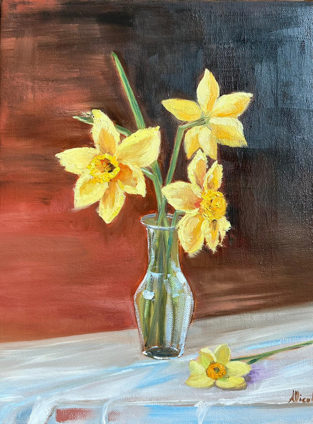 Daffodils – Original Oil Painting, Floral Art
