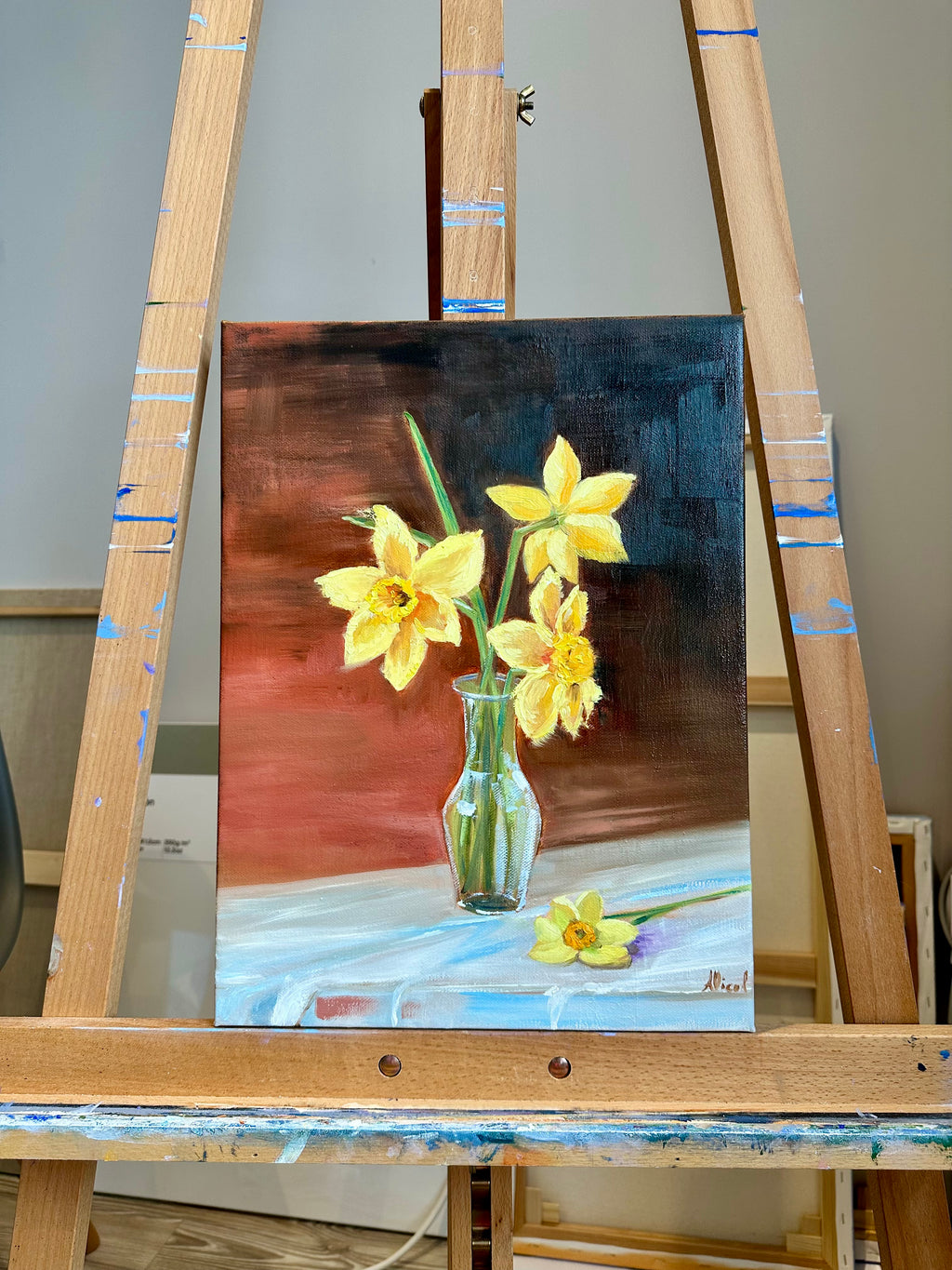Daffodils – Original Oil Painting, Floral Art