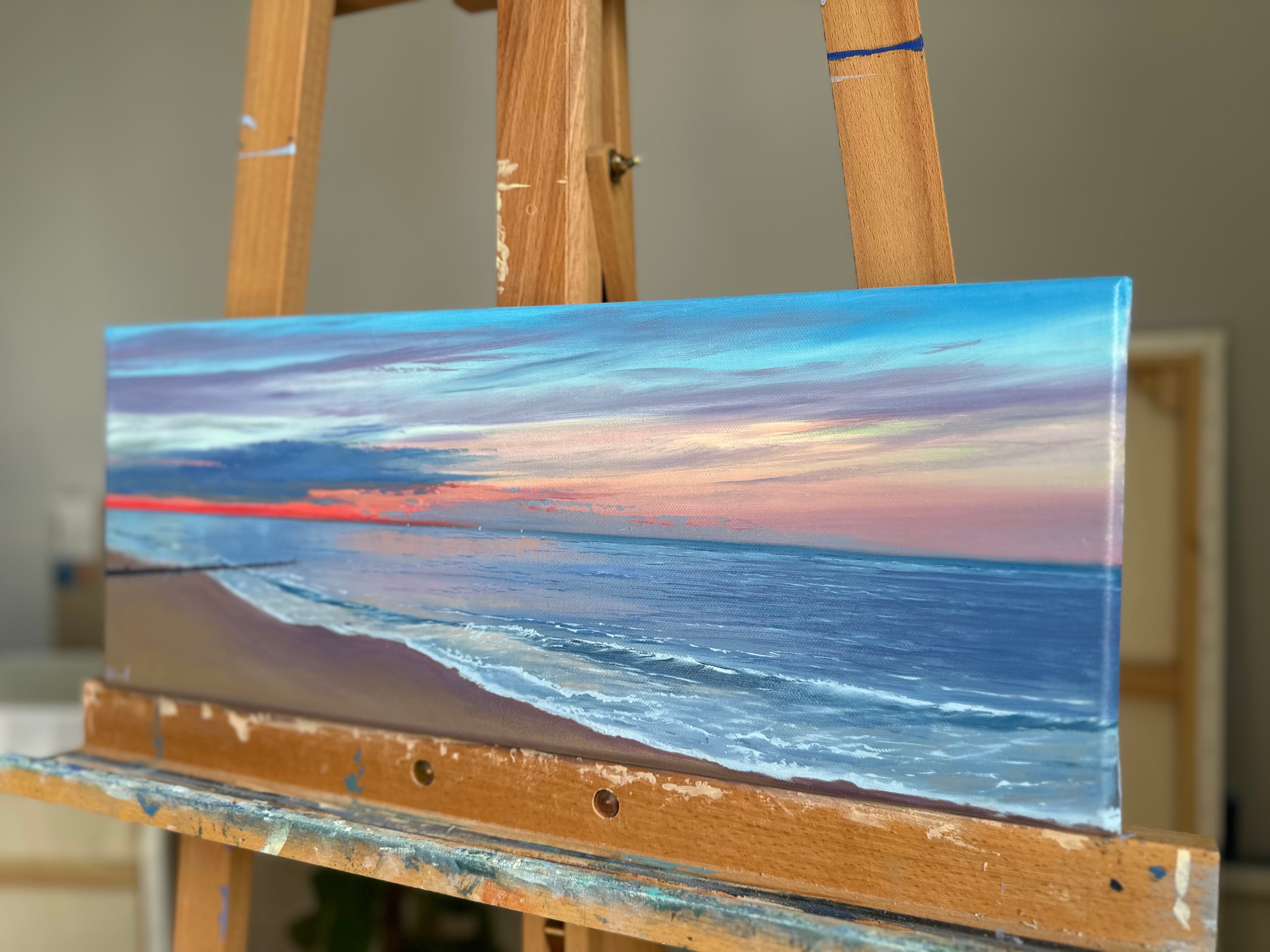 Sunset at the Ocean – Original Oil Painting, Seascape