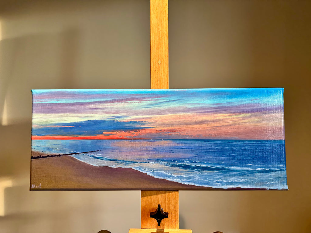 Sunset at the Ocean – Original Oil Painting, Seascape