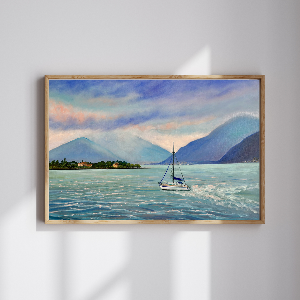 Lake Como – Original Oil Painting, Italian Lake Landscape