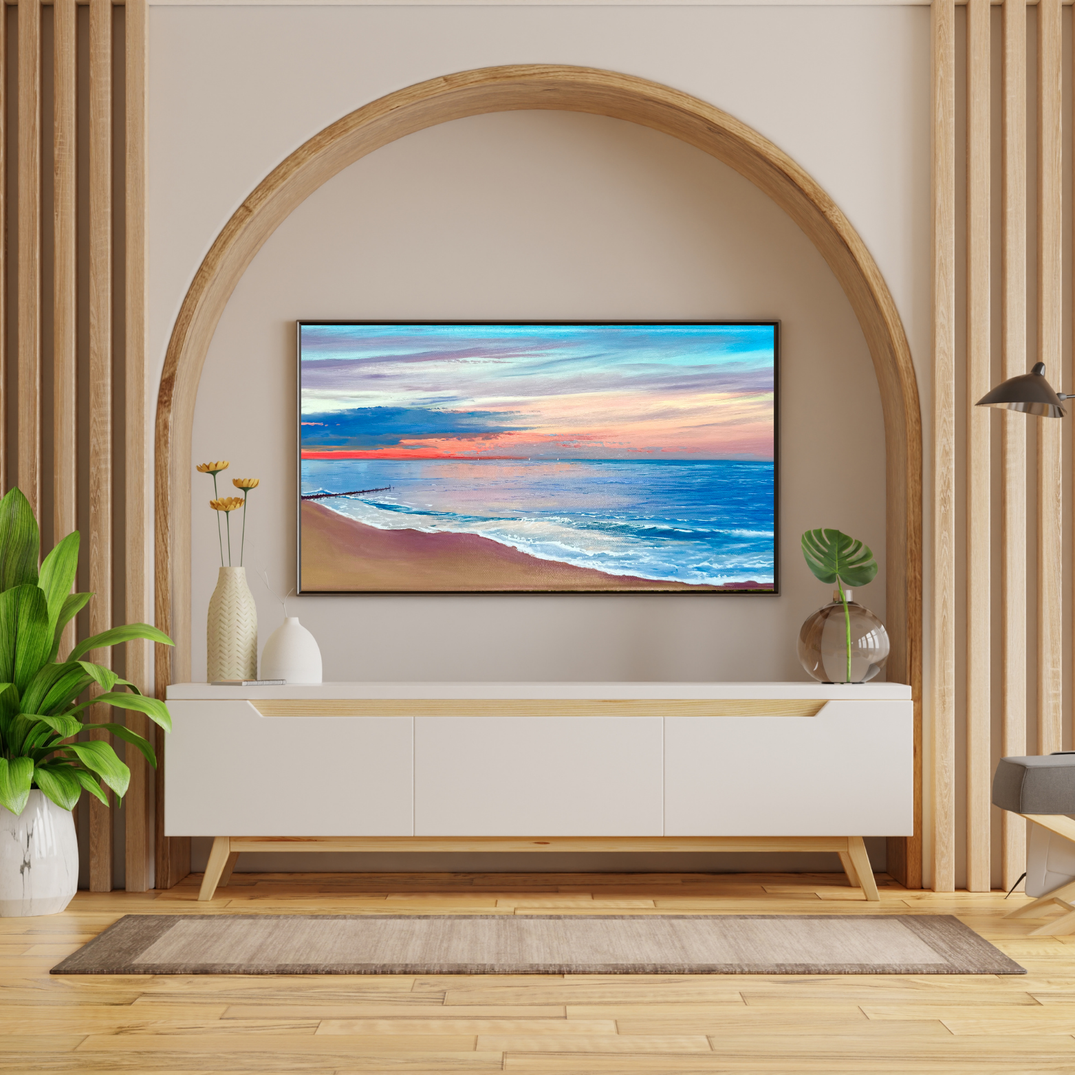 Sunset at the Ocean – Original Oil Painting, Seascape