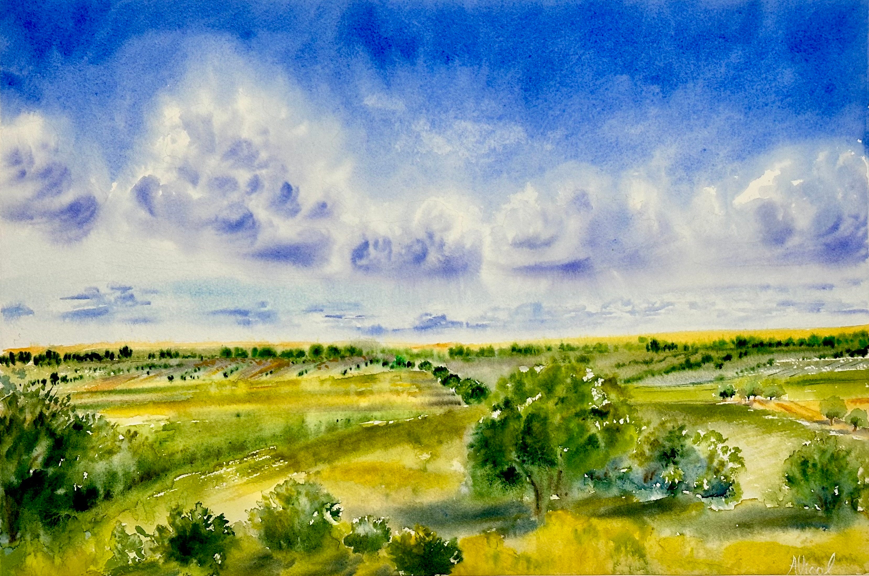 Sunny Day – Original Watercolour Painting, Landscape