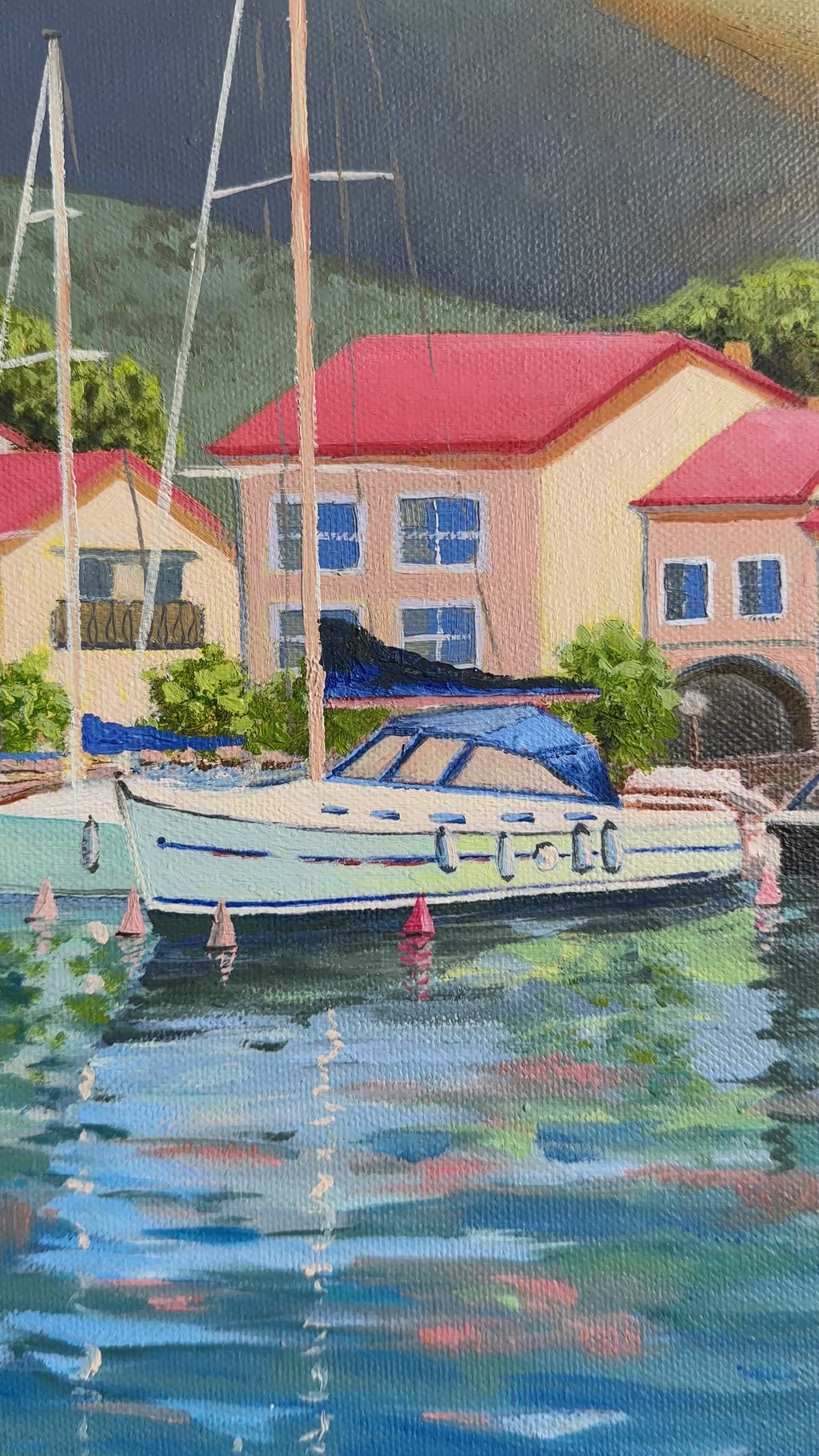 Tuscany Yachts – Original Oil Painting, Mediterranean Seascape