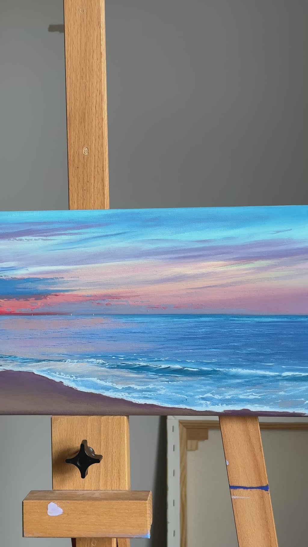 Sunset at the Ocean – Original Oil Painting, Seascape